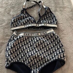 Christian Dior Navy and Cream Set